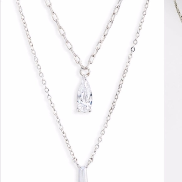 Delicate Tiered Cubic Zirconia Pendant Necklace - Picture 3 of 5